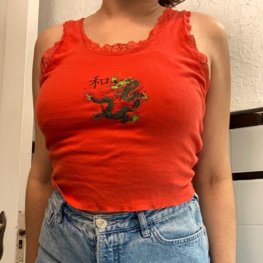 UO Dragon Lace Trim Tee